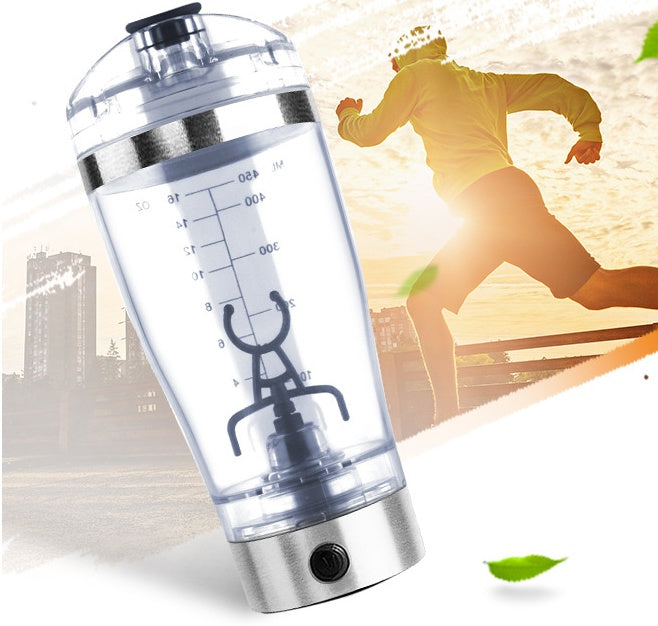 Electric Protein Shaker Bottle – USB Rechargeable Vortex Blender (600mL)
