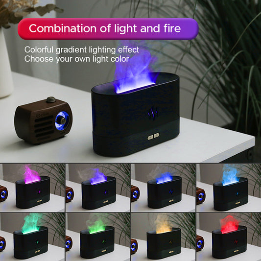 Flame Effect Aroma Diffuser – RGB LED Humidifier with Essential Oil Option (180mL)