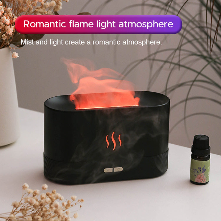 Flame Effect Aroma Diffuser – RGB LED Humidifier with Essential Oil Option (180mL)