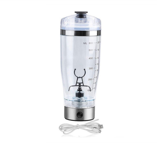 Electric Protein Shaker Bottle – USB Rechargeable Vortex Blender (600mL)